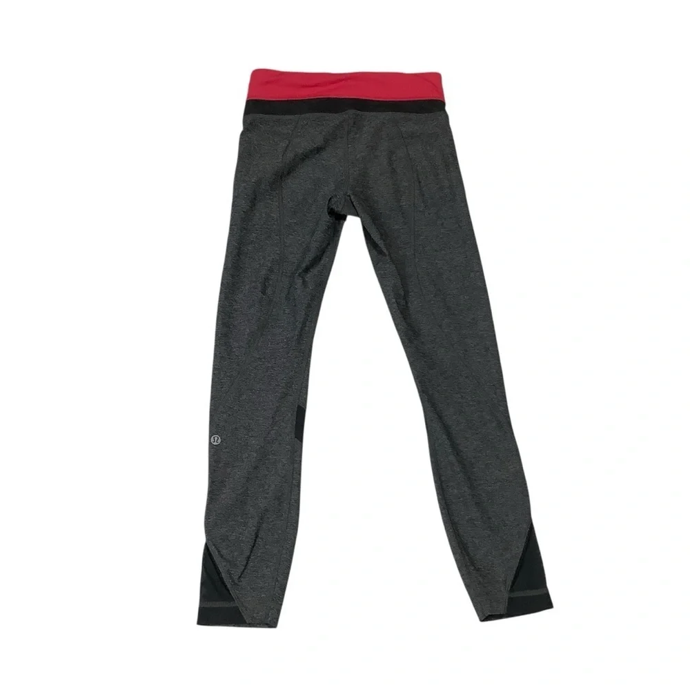 Lululemon Inspire Tight II Sz 4 Heathered Black / Boom Juice / Deep Coal